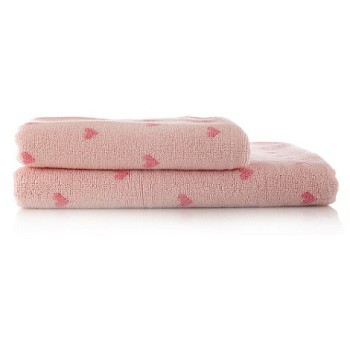 Pink heart patterned towel