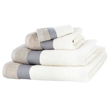 Natural contrasting striped towel