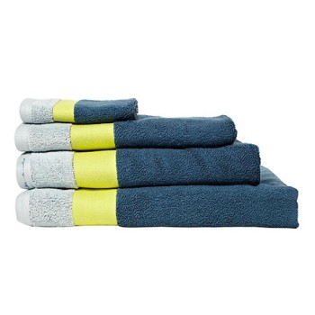 Designer dark turquoise contrast header towel